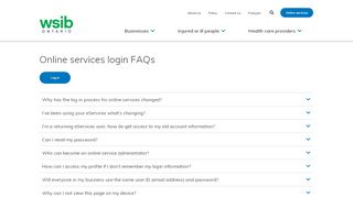
                            4. Online services login FAQs | WSIB - Wsib Eservices Portal
