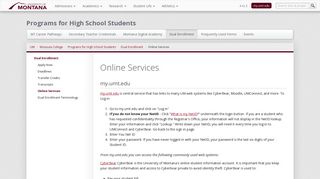 
                            6. Online Services - Missoula College - University of Montana - University Of Montana Cyberbear Portal