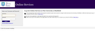 
                            9. Online Services - The University of Sheffield - Sheffield Com Portal