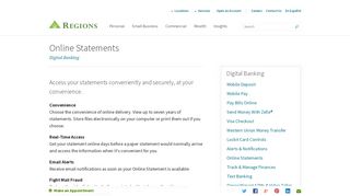 Online Statements  Online Banking Services  Regions