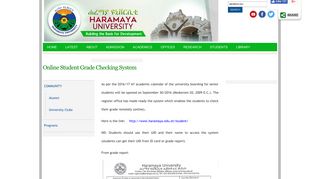 
                            2. Online Student Grade Checking System - Haramaya University - Haramaya Et Student Welcome Login