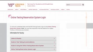 
Online Testing Reservation System Login - Services for Students  
