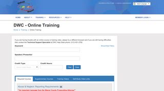 
Online Training - DWC
