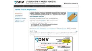 
                            7. Online Vehicle Registration - Nevada DMV - Dmv Sign In Nevada
