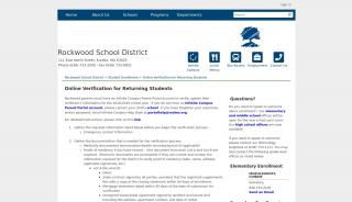 
                            5. Online Verification for Returning Students - Rockwood School District - Rockwood School District Infinite Campus Portal