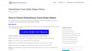 
                            6. OnlineClues Track Order Status Online | Order Tracking - Onlineclues Portal