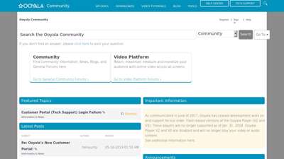 Ooyala Community, Forums, Video Platform, Adtech, Analytics