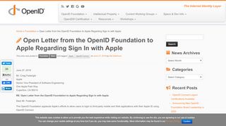 
Open Letter from the OpenID Foundation to Apple Regarding ...
