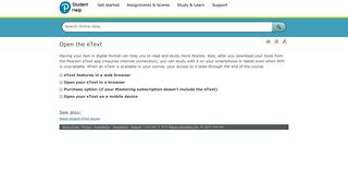 
                            2. Open the eText - help.pearsoncmg.com - Pearson Etext 2.0 Portal