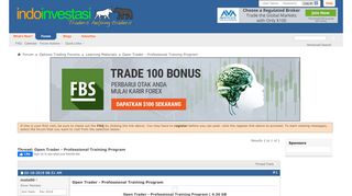 
                            7. Open Trader - Professional Training Program - Indo Investasi - Open Trader Pro Training Portal