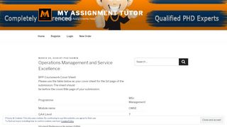 
                            7. Operations Management and Service Excellence | My ... - Bpp Blackboard Com Webapps Portal