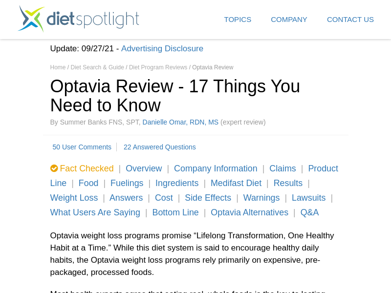 
                            5. Optavia Review (UPDATE: 2021) | 17 Things You Need to Know