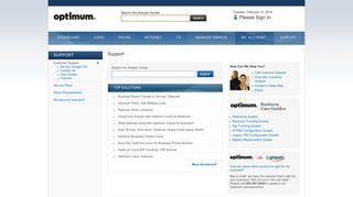 
                            4. Optimum Business - Customer Support - Optimum Business Portal