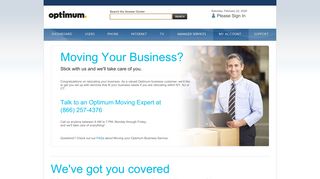 
                            8. Optimum Business - Moving Your Business? - Optimum Business Portal