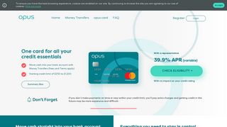 
                            2. opus | The Money Transfer Credit Card | Check Your Eligibility - Opus Credit Card Uk Portal