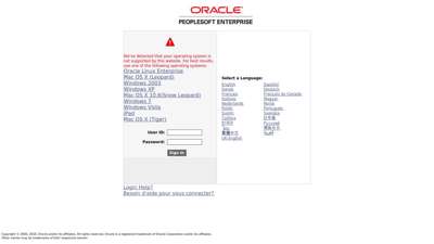 Oracle  PeopleSoft Enterprise Sign-in - Circle K