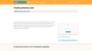 
                            8. Oracle Pomeroy (Oracle.pomeroy.com) - Getronics - Sign In - Oracle Pomeroy Login