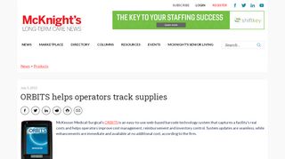 
                            8. ORBITS helps operators track supplies - McKnight's Long ... - Mckesson Orbits Portal