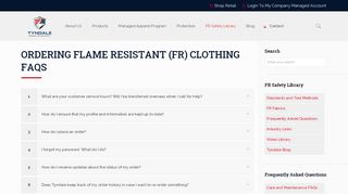 
                            8. Ordering Flame Resistant (FR) Clothing FAQs | Tyndale USA - Tyndale Portal