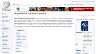 
                            6. Oregon Health & Science University - Wikipedia - Ohsu Admissions Portal