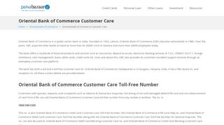 
                            8. Oriental Bank of Commerce Customer Care, 24x7 Toll Free ... - Www Obcindia Co In Portal