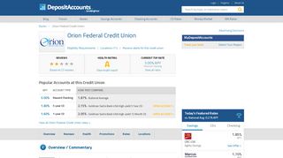 
                            5. Orion Federal Credit Union Reviews and Rates - Orion Credit Union Portal