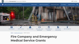 
                            2. OSFC Grants - Office of the State Fire Commissioner - PA.gov - Pa Fire Grant Portal