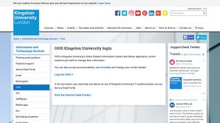 
                            5. OSIS Kingston University login - Information and Technology ... - Kingston University Study Space Blackboard Portal
