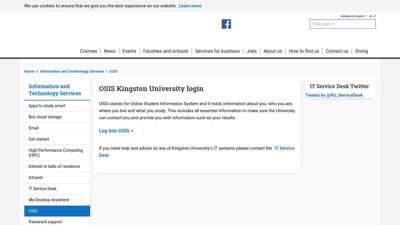OSIS Kingston University login - Information and ...