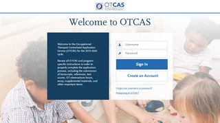 
OTCAS | Applicant Login Page Section  
