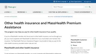 
                            1. Other health insurance and MassHealth Premium Assistance ... - Masshealth Premium Assistance Portal