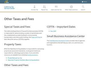 Other Taxes and Fees - California