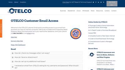 OTT Communications Customer Email Access - otelco.com