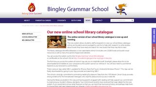 
                            2. Our new online school library catalogue - Bingley Grammar ... - Moodle Bingley Grammar Login
