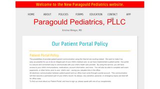 
                            2. Our Patient Portal Policy - Paragould Pediatrics, Pllc in Paragould, Ar - Paragould Pediatrics Patient Portal