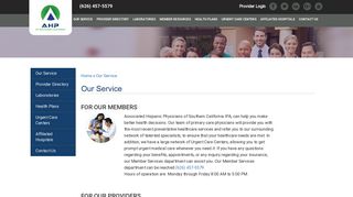 
                            4. Our Service - Associated Hispanic Physicians of Southern California ... - Hispanic Physicians Ipa Provider Portal