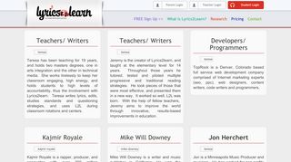 Our Team | Lyrics2Learn - Lyrics 2 Learn Teacher Portal