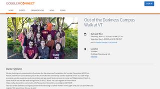 
                            9. Out of the Darkness Campus Walk at VT - GobblerConnect - Afsp Donor Drive Portal