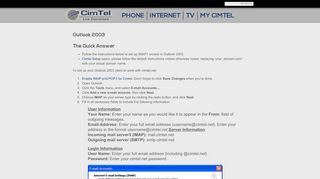 
                            4. Outlook 2003 | Welcome to CimTel! Providers of Internet ... - Cimtel Net Email Portal