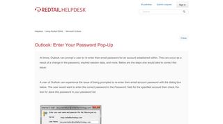 
Outlook: Enter Your Password Pop-up – Helpdesk  
