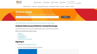 
                            4. Outlook Web Access (OWA) for Hosted Exchange | iiHelp - Iinet Hosted Mail Portal