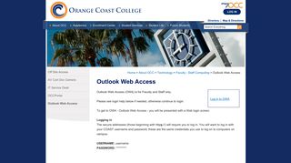 Outlook Web App - Orange Coast College
