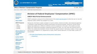 
                            4. OWCP Web Portal Enhancement - Division of Federal ... - Usdl Provider Portal