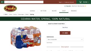 
Ozarka Water, Spring, 100% Natural | Frick's Market  
