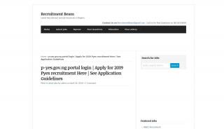 p-yes.gov.ng portal login | Apply for 2019 Pyes recruitment Here | See ... - P Yes Recruitment Portal