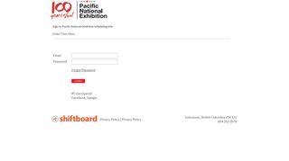
                            6. Pacific National Exhibition Scheduling Site Shiftboard Login ... - Pacific National Login
