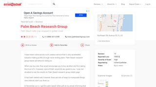 
Palm Beach Research Group – Dirty Scam  

