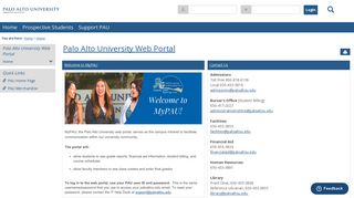 
                            5. Palo Alto University Web Portal: Home - My Web Portal