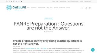 
                            8. PANRE Preparation : Questions are not the Answer! - CME4Life - Kaplan Pance Qbank Portal