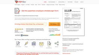 
                            6. Paperlessemployee Whataburger - Fill Online, Printable ... - Www Paperlessemployee Com Wm Pe Login